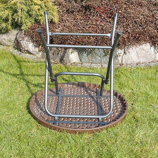 STÓŁ CATERINGOWY OGRODOWY SKŁADANY okrągły śr. 80 cm o wzorze rattanu - stół składany okrągły śr. 80 cm brązowy - obrazek 9
