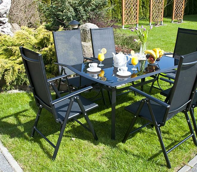 Alternative view of MEBLE OGRODOWE aluminiowe ZESTAW OGRODOWY verona czarny  - zestaw VERONA czarny