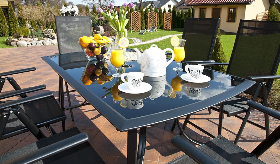 MEBLE OGRODOWE aluminiowe ZESTAW OGRODOWY verona czarny - zestaw VERONA czarny - obrazek 3