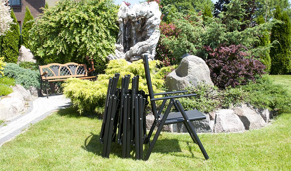 MEBLE OGRODOWE aluminiowe ZESTAW OGRODOWY verona czarny - zestaw VERONA czarny - obrazek 5