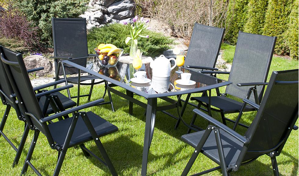 MEBLE OGRODOWE aluminiowe ZESTAW OGRODOWY verona czarny - zestaw VERONA czarny - obrazek 7