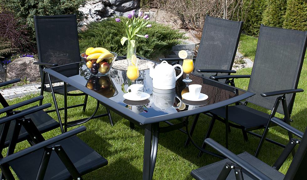 MEBLE OGRODOWE aluminiowe ZESTAW OGRODOWY verona czarny - zestaw VERONA czarny - obrazek 9