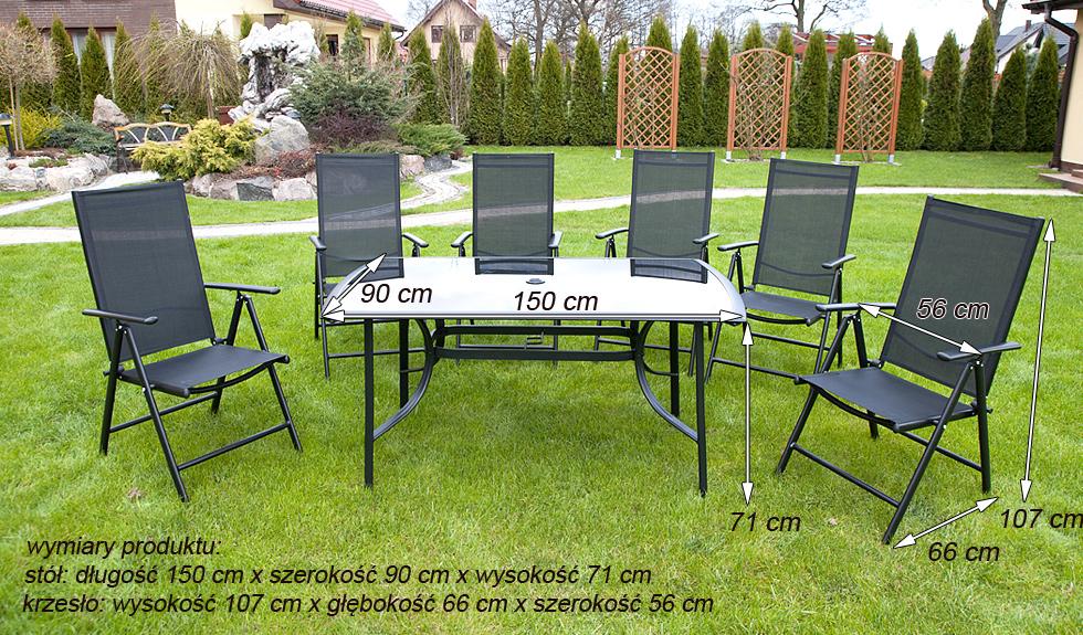 MEBLE OGRODOWE aluminiowe ZESTAW OGRODOWY verona czarny - zestaw VERONA czarny - obrazek 10