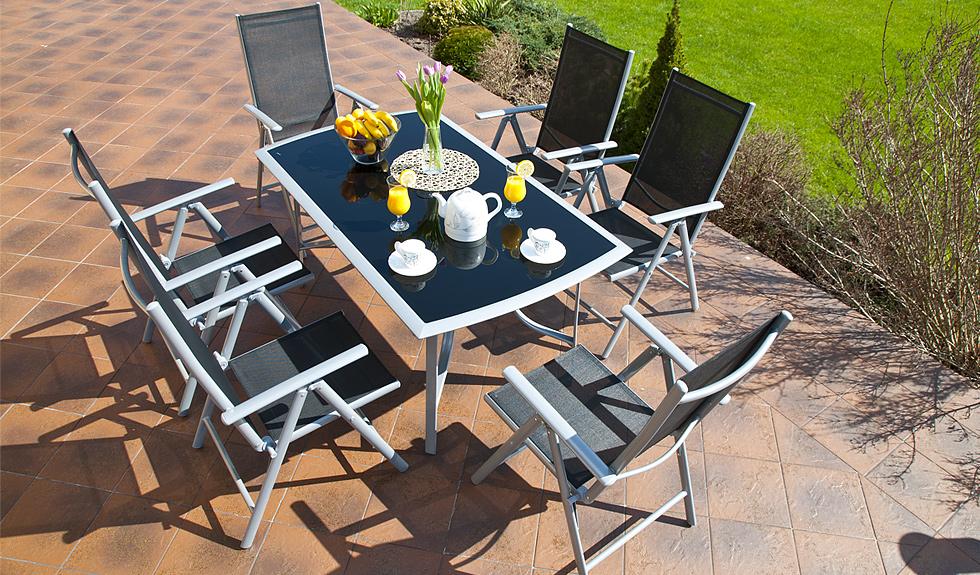 MEBLE OGRODOWE aluminiowe ZESTAW OGRODOWY verona srebrno-czarny - zestaw VERONA srebrno-czarny - obrazek 3