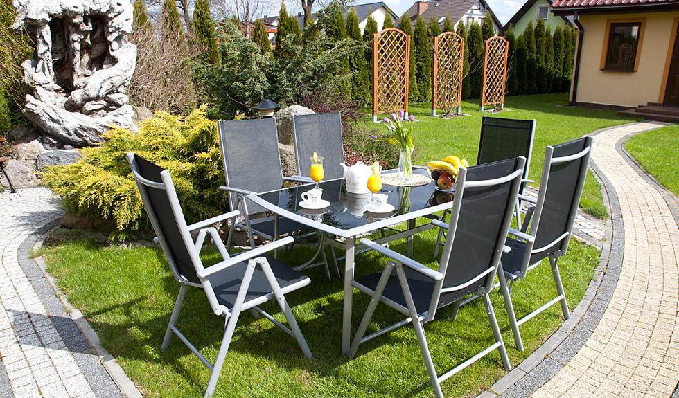 MEBLE OGRODOWE aluminiowe ZESTAW OGRODOWY verona srebrno-czarny - zestaw VERONA srebrno-czarny - obrazek 5