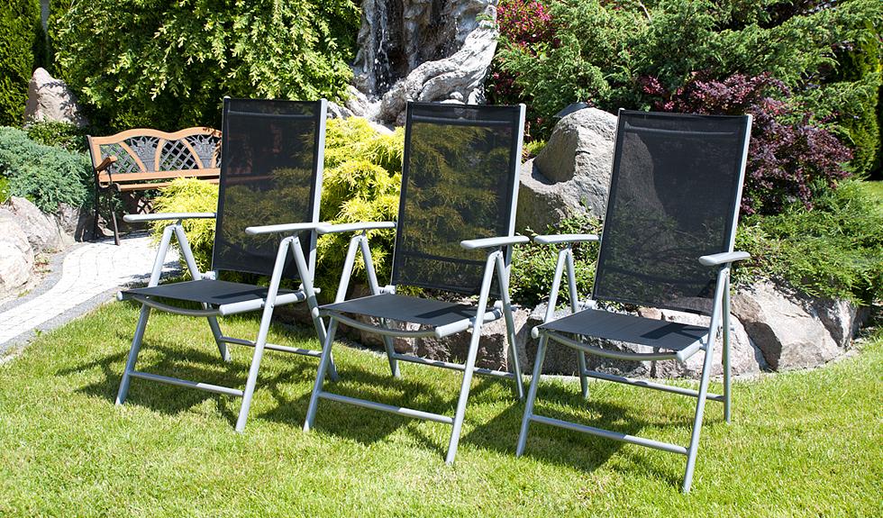 MEBLE OGRODOWE aluminiowe ZESTAW OGRODOWY verona srebrno-czarny - zestaw VERONA srebrno-czarny - obrazek 6