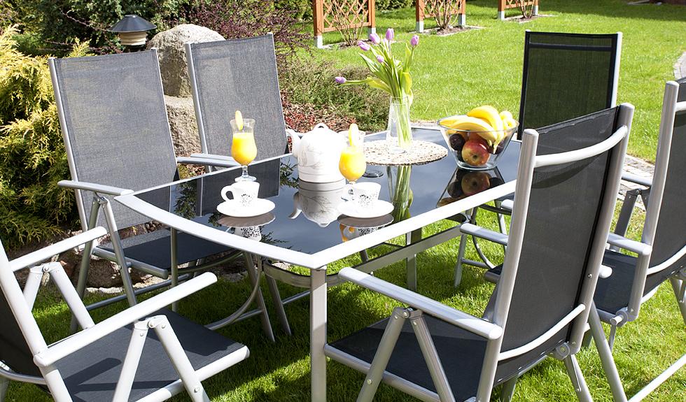 MEBLE OGRODOWE aluminiowe ZESTAW OGRODOWY verona srebrno-czarny - zestaw VERONA srebrno-czarny - obrazek 8