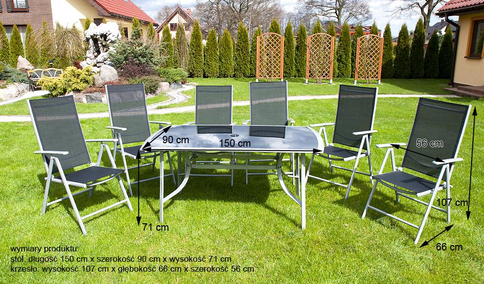 MEBLE OGRODOWE aluminiowe ZESTAW OGRODOWY verona srebrno-czarny - zestaw VERONA srebrno-czarny - obrazek 9