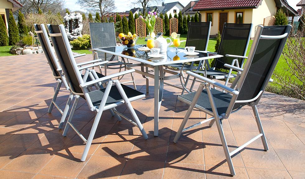 MEBLE OGRODOWE aluminiowe ZESTAW OGRODOWY verona srebrno-czarny - zestaw VERONA srebrno-czarny - obrazek 10