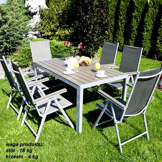 MEBLE OGRODOWE aluminiowe ZESTAW OGRODOWY modena srebrny - zestaw MODENA - obrazek 9