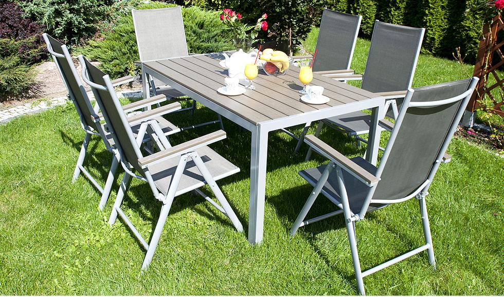 MEBLE OGRODOWE aluminiowe ZESTAW OGRODOWY modena srebrny - zestaw MODENA - obrazek 11