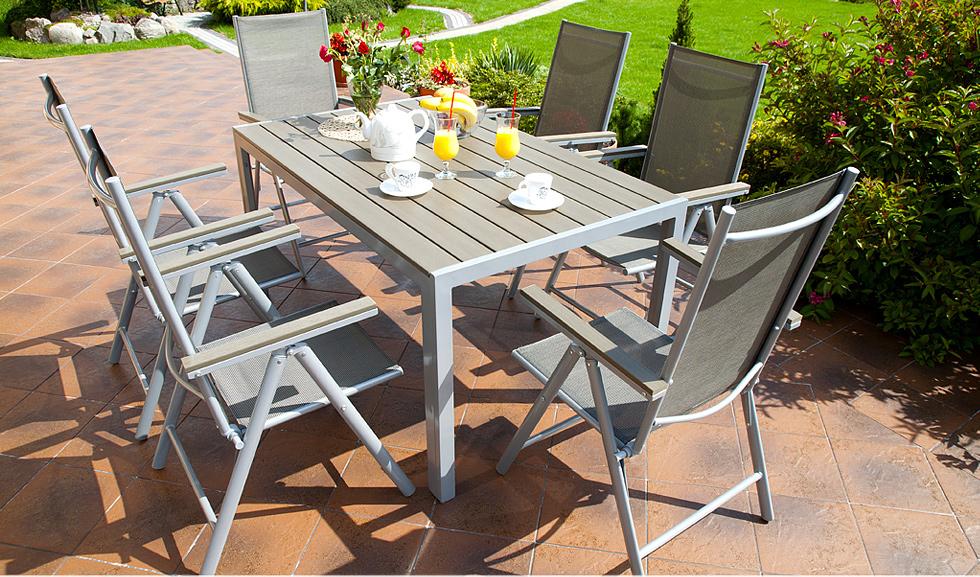 MEBLE OGRODOWE aluminiowe ZESTAW OGRODOWY modena srebrny - zestaw MODENA