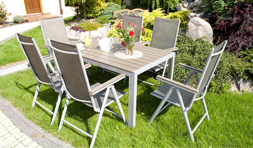 MEBLE OGRODOWE aluminiowe ZESTAW OGRODOWY modena srebrny - zestaw MODENA - obrazek 12