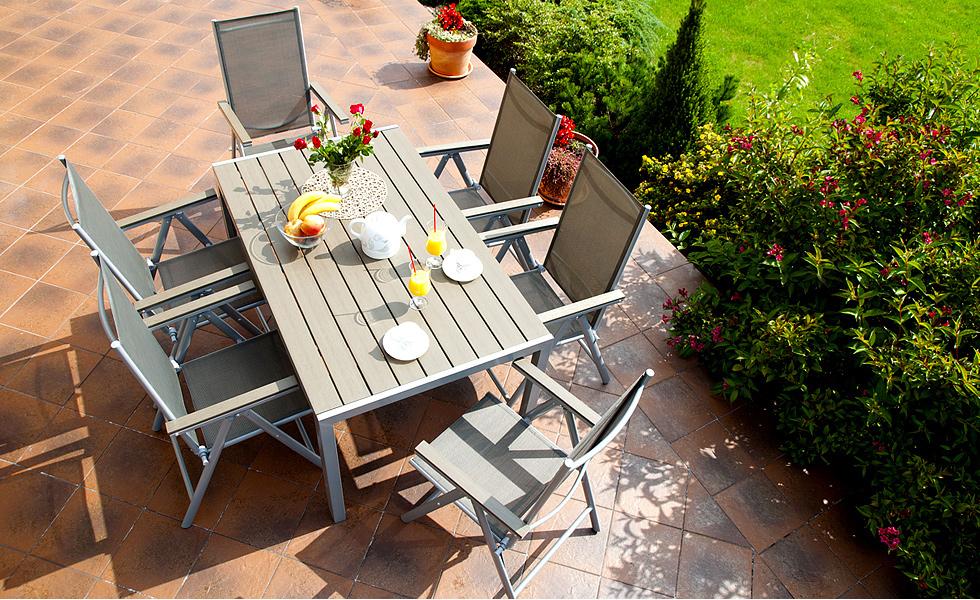 MEBLE OGRODOWE aluminiowe ZESTAW OGRODOWY modena srebrny - zestaw MODENA - obrazek 13