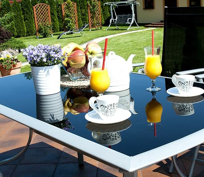 Alternative view of MEBLE OGRODOWE aluminiowe ZESTAW Verona srebrno-czarny 4 krzesła - zestaw VERONA srebrno-czarny 4 krzesła