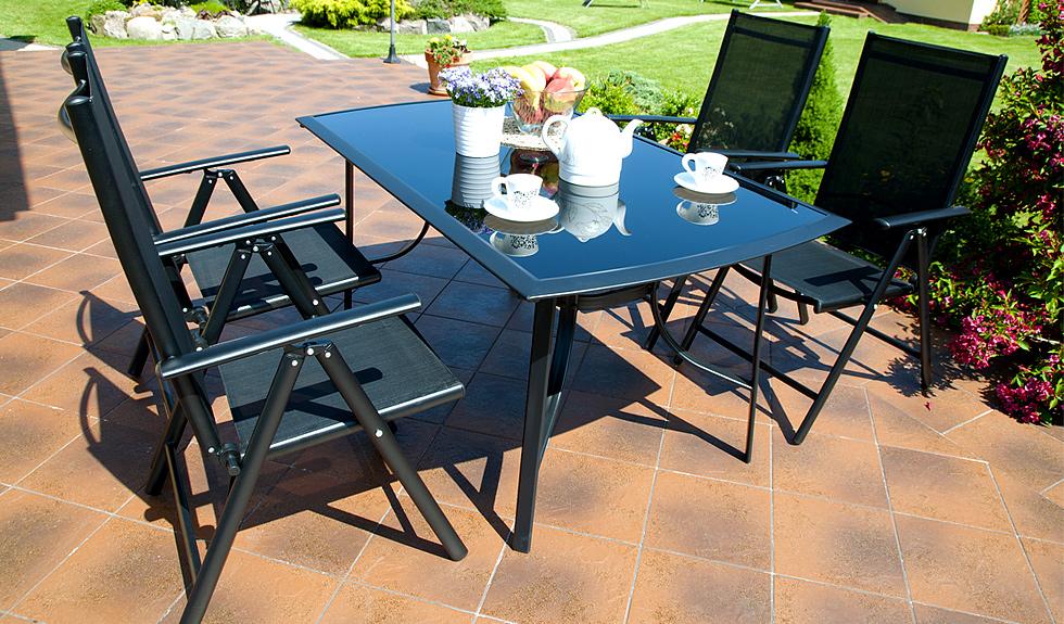 MEBLE OGRODOWE aluminiowe ZESTAW Verona czarny 4 krzesła - zestaw VERONA czarny 4 krzesła