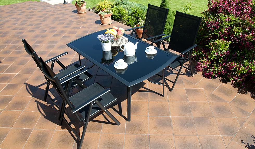 MEBLE OGRODOWE aluminiowe ZESTAW Verona czarny 4 krzesła - zestaw VERONA czarny 4 krzesła - obrazek 4