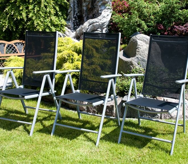 Alternative view of KRZESŁO aluminiowe Verona srebrno-czarne - krzesło VERONA srebrno-czarne