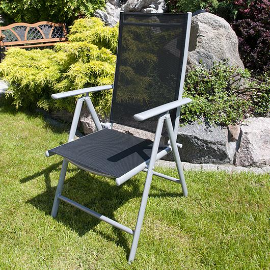 KRZESŁO aluminiowe Verona srebrno-czarne - krzesło VERONA srebrno-czarne