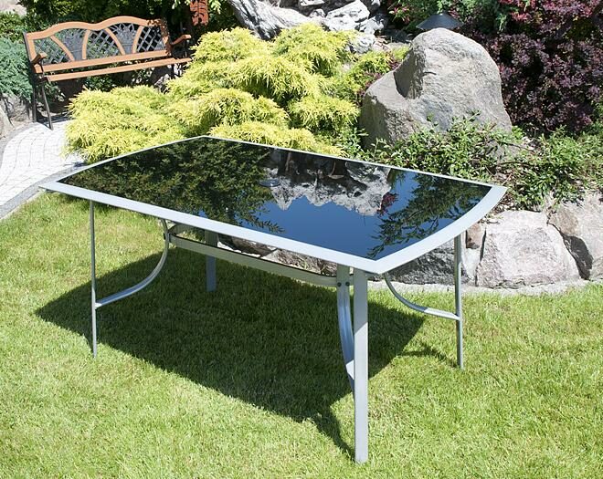 Stół aluminiowy Verona srebrno-czarny - stół VERONA srebrno-czarne