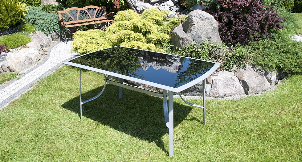 Stół aluminiowy Verona srebrno-czarny - stół VERONA srebrno-czarne