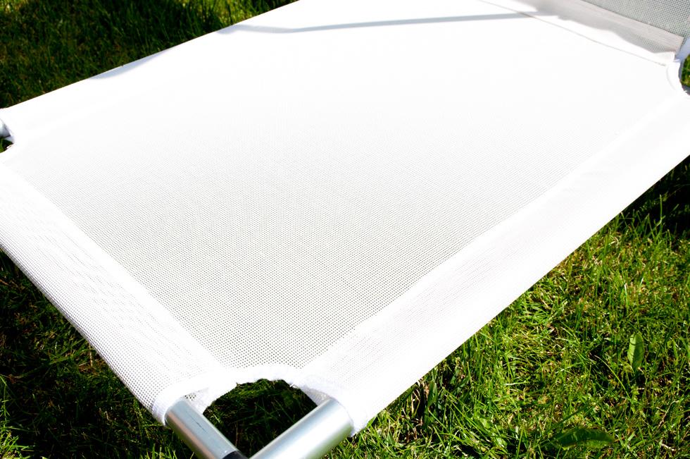 Leżak plażowy na kółkach ogrodowy z daszkiem kolor ECRU - leżak na kółkach ecru - obrazek 5