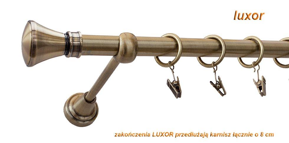 Karnisz LUXOR Antyk Mosiądz, Pojedynczy 19 rura gładka - 340 cm - obrazek 2