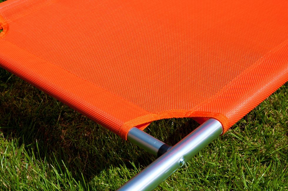 Leżak plażowy na kółkach ogrodowy z daszkiem kolor POMARAŃCZOWY - leżak na kółkach pomarańczowy - obrazek 8