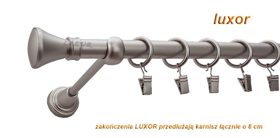 Karnisz LUXOR Satyna Nikiel, Pojedynczy 19 rura gładka - 340 cm - obrazek 2