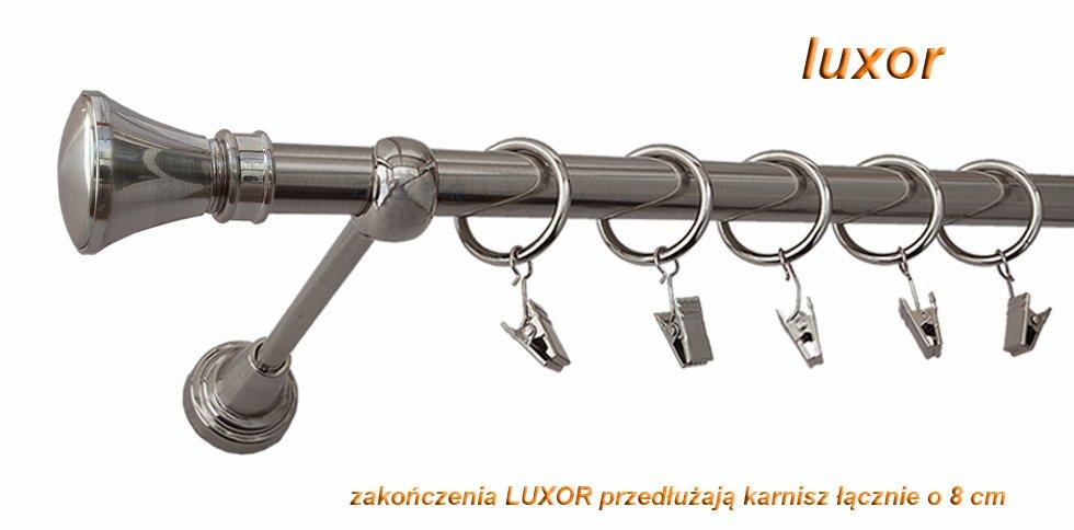 Karnisz LUXOR Stal Nierdzewna, Pojedynczy 19 rura gładka - 120 cm - obrazek 2