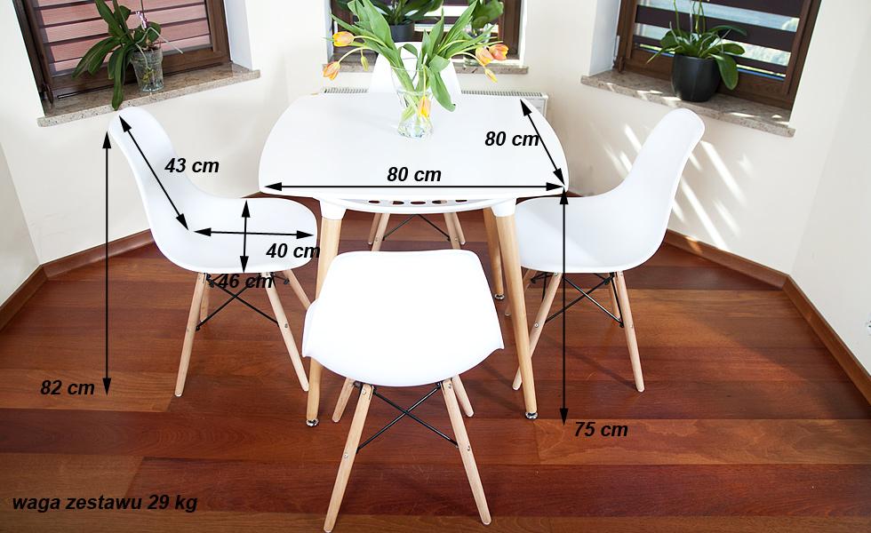 NOWOCZESNY ZESTAW STÓŁ + 4 KRZESŁA kolekcja MEDIOLAN KWADRATOWY BIAŁY - zestaw MEDIOLAN biały KWADRATOWY stół + 4 krzesła - obrazek 7