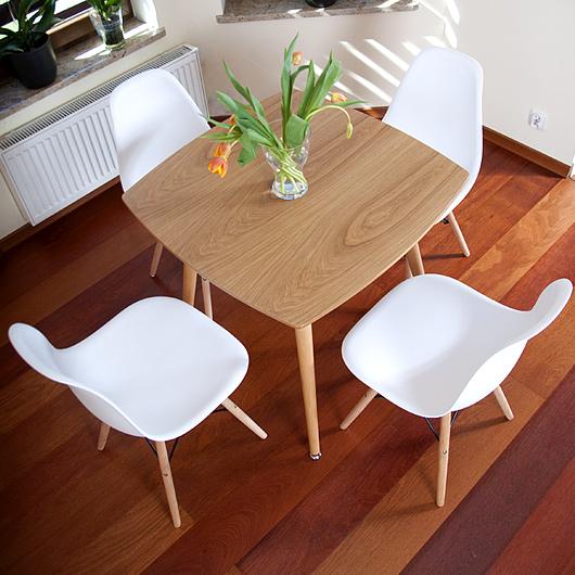 NOWOCZESNY ZESTAW STÓŁ + 4 KRZESŁA MEDIOLAN KWADRATOWY BUKOWY - ZESTAW MEDIOLAN bukowy KWADRATOWY - obrazek 3