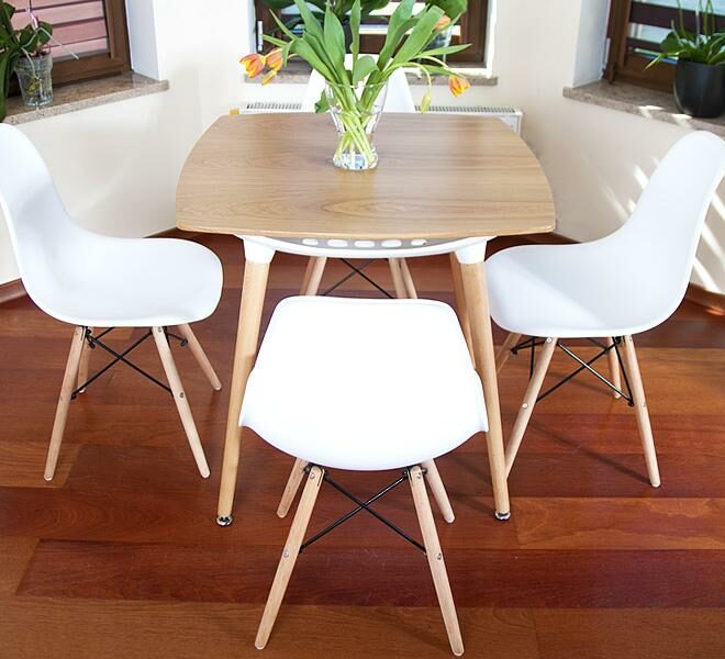 Alternative view of NOWOCZESNY ZESTAW STÓŁ + 4 KRZESŁA MEDIOLAN KWADRATOWY BUKOWY - ZESTAW MEDIOLAN bukowy KWADRATOWY