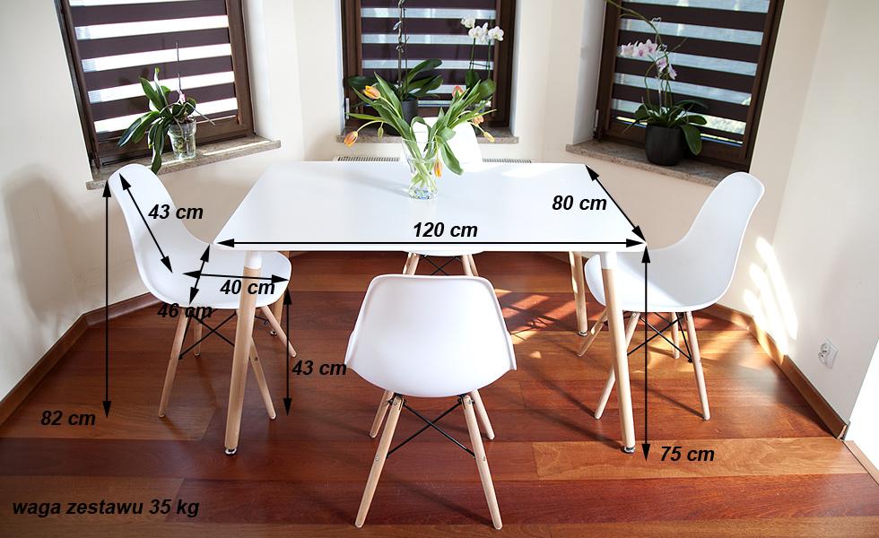 NOWOCZESNY ZESTAW STÓŁ + 4 KRZESŁA MEDIOLAN PROSTOKĄTNY BIAŁY - Zestaw MEDIOLAN biały PROSTOKĄTNY - obrazek 10