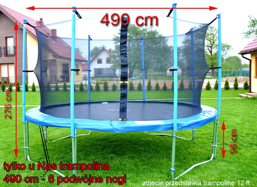 Trampolina ogrodowa marki TOP FITNESS z siatką wewnętrzną o średnicy 490 cm 16 FT - Trampolina o średnicy 490 cm - obrazek 7