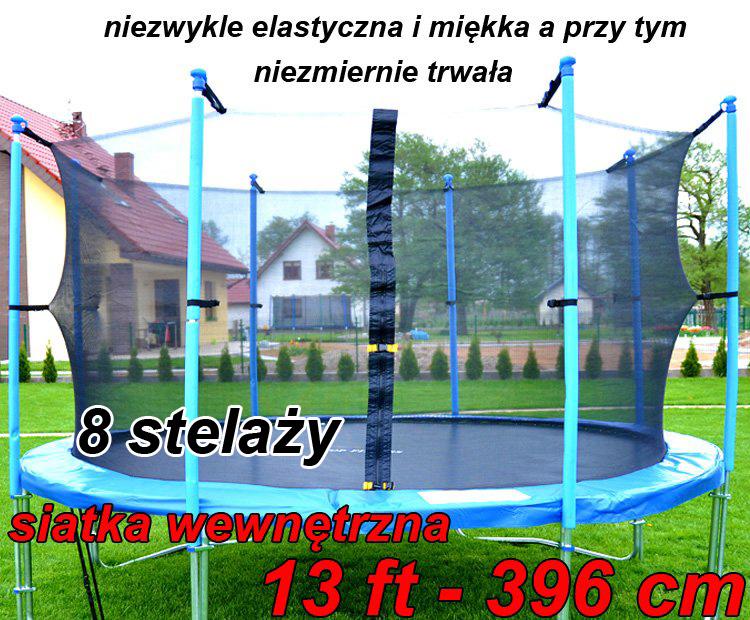 SIATKA WEWNĘTRZNA DO TRAMPOLINY 13 FT - 396 CM TRAMPOLINA- 8 słupków - siatka wewnętrzna trampoliny 396 cm - obrazek 5