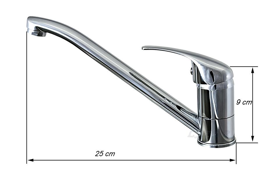 Bateria kuchenna stojąca metalowa PIENA kolor chrom - bateria PIENA - obrazek 3