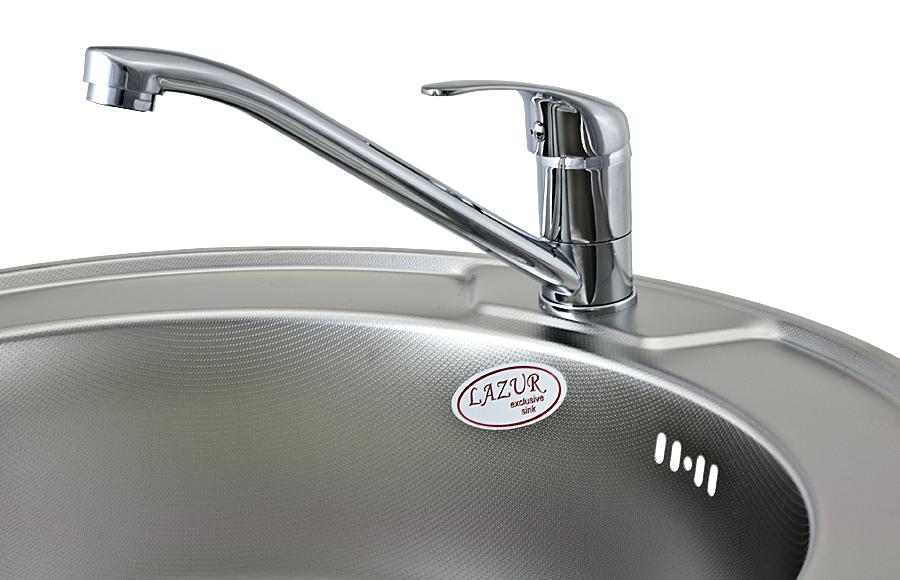 Bateria kuchenna stojąca metalowa PIENA kolor chrom - bateria PIENA - obrazek 4