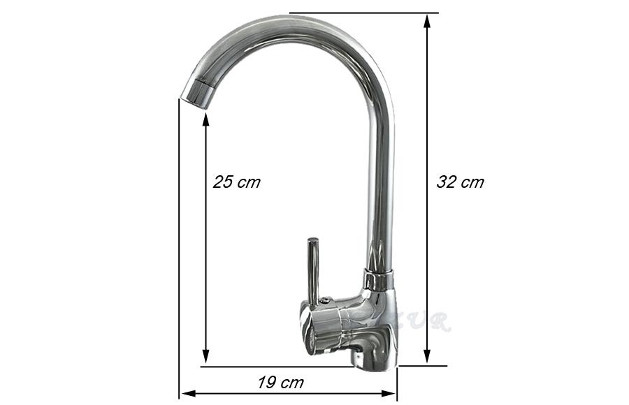 Bateria kuchenna stojąca metalowa LUNA kolor chrom - bateria LUNA - obrazek 3