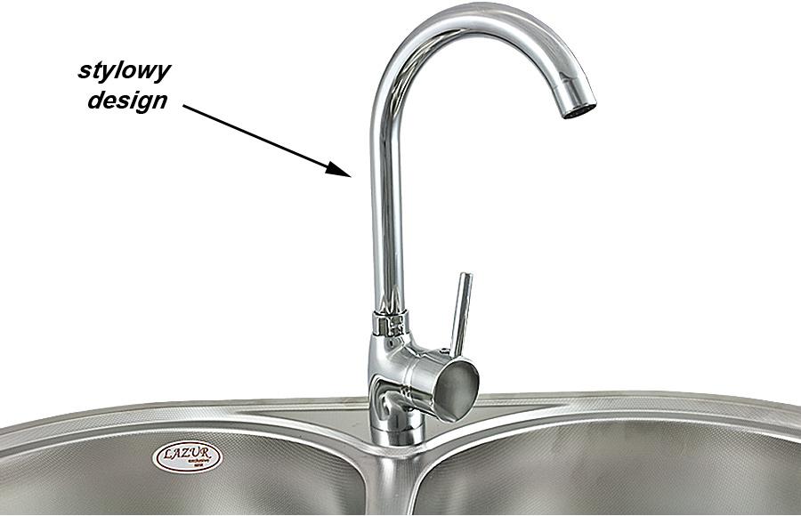 Bateria kuchenna stojąca metalowa LUNA kolor chrom - bateria LUNA - obrazek 4