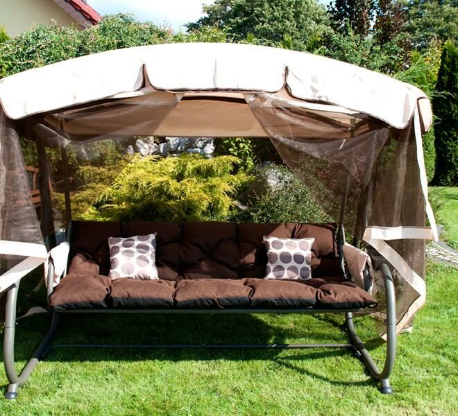 Alternative view of HUŚTAWKA OGRODOWA 4-osobowa BLANCA z moskitierą BRĄZOWA - Huśtawka BLANCA Brązowa
