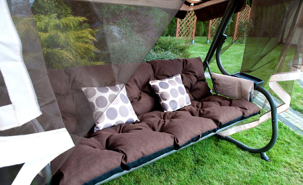 HUŚTAWKA OGRODOWA 4-osobowa BLANCA z moskitierą BRĄZOWA - Huśtawka BLANCA Brązowa - obrazek 6