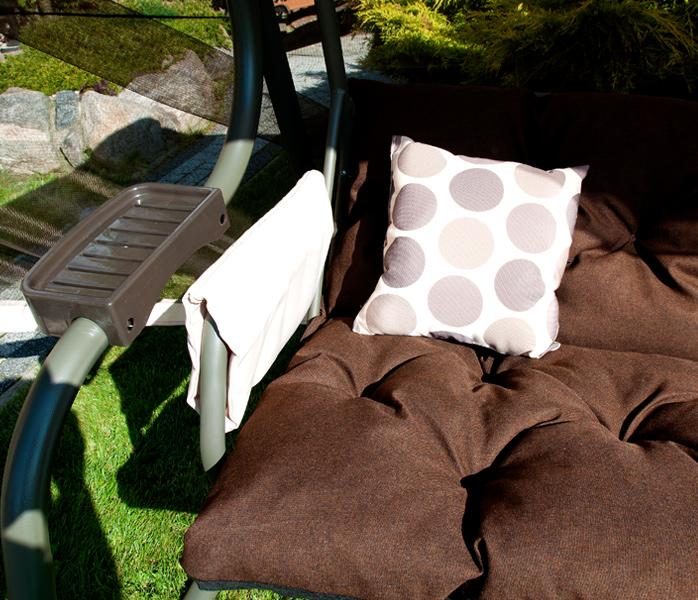 HUŚTAWKA OGRODOWA 4-osobowa BLANCA z moskitierą BRĄZOWA - Huśtawka BLANCA Brązowa - obrazek 9