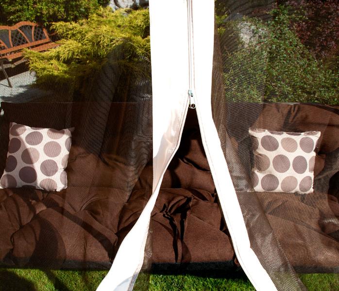 HUŚTAWKA OGRODOWA 4-osobowa BLANCA z moskitierą BRĄZOWA - Huśtawka BLANCA Brązowa - obrazek 11