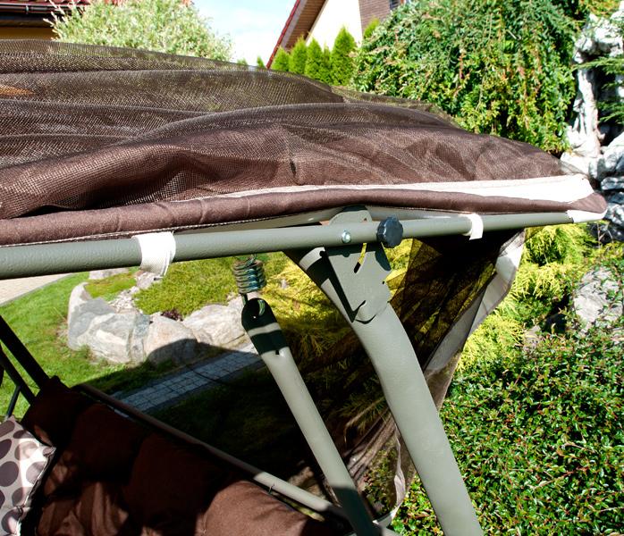 HUŚTAWKA OGRODOWA 4-osobowa BLANCA z moskitierą BRĄZOWA - Huśtawka BLANCA Brązowa - obrazek 12