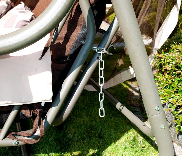 HUŚTAWKA OGRODOWA 4-osobowa BLANCA z moskitierą BRĄZOWA - Huśtawka BLANCA Brązowa - obrazek 17