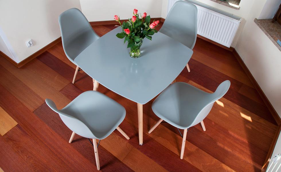 NOWOCZESNY ZESTAW STÓŁ + 4 KRZESŁA kolekcja MEDIOLAN KWADRATOWY SZARY - zestaw MEDIOLAN szary KWADRATOWY stół + 4 krzesła - obrazek 10