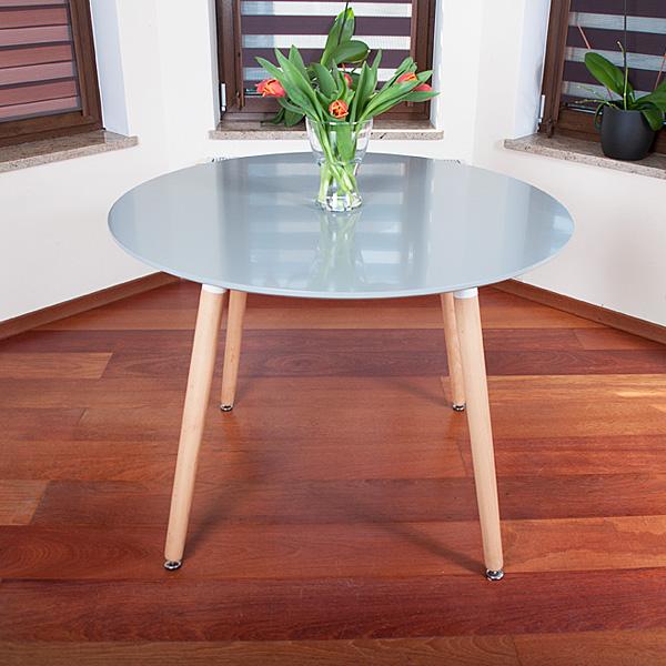 NOWOCZESNY ZESTAW STÓŁ OKRĄGŁY FI 100 SZARY + 4 KRZESŁA - Zestaw MEDIOLAN szary OKRĄGŁY 100 - obrazek 13