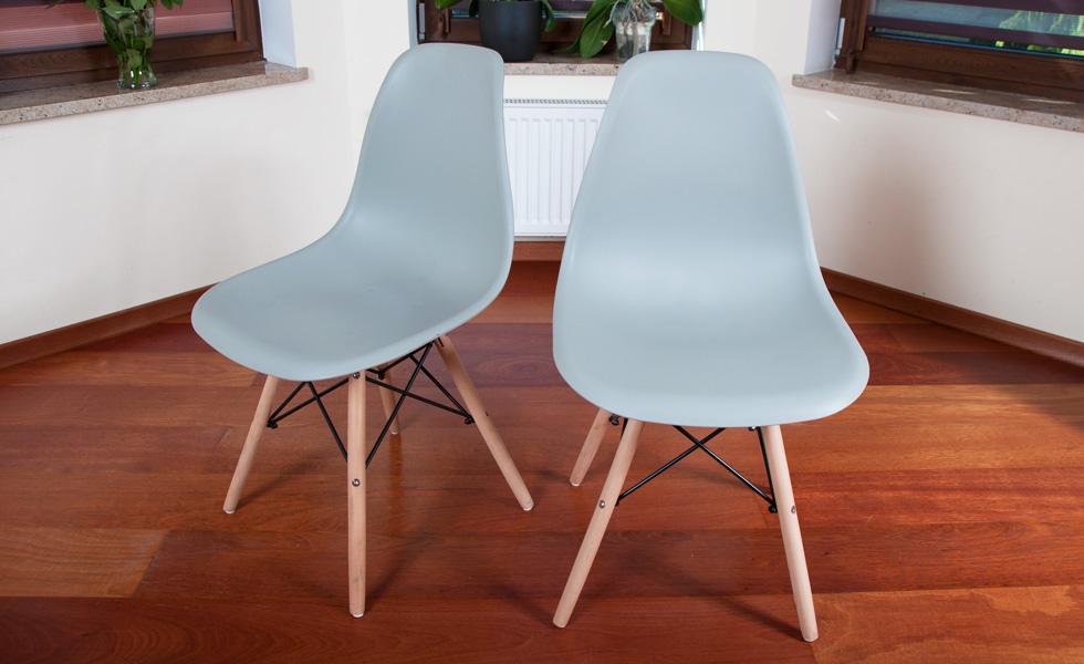 NOWOCZESNY ZESTAW STÓŁ OKRĄGŁY FI 100 DREWNOPODOBNY + 4 KRZESŁA SZARE - Zestaw MEDIOLAN drewnopodobny-szary OKRĄGŁY 100 - obrazek 10