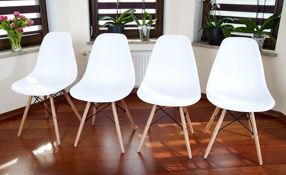 NOWOCZESNY ZESTAW STÓŁ OKRĄGŁY FI 80 BIAŁY + 4 KRZESŁA - Zestaw MEDIOLAN BIAŁY OKRĄGŁY 80 - obrazek 2